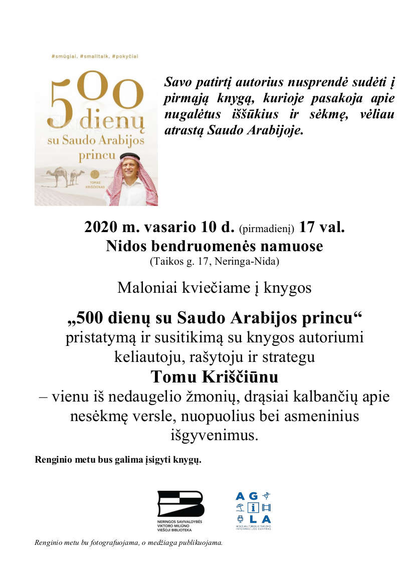 Knygos "500 dienų su Saudo Arabijos princu" pristatymas